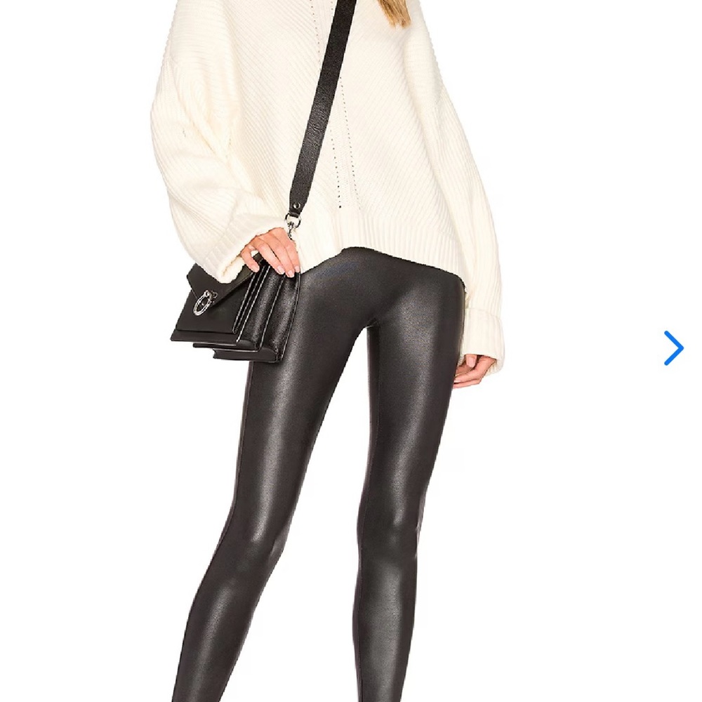 Spanx women’s faux leather leggings high waisted black size XS